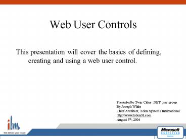 Web User Controls