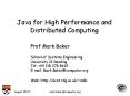 Java for High Performance and Distributed Computing PowerPoint PPT Presentation