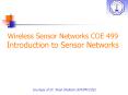 Wireless Sensor Networks COE 499 Introduction to Sensor Networks PowerPoint PPT Presentation