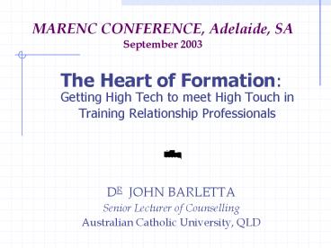 MARENC CONFERENCE, Adelaide, SA September 2003