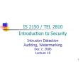 Intrusion Detection Auditing, Watermarking Dec 7, 2006 Lecture 10 PowerPoint PPT Presentation