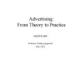 Advertising: From Theory to Practice PowerPoint PPT Presentation