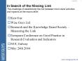 In Search of the Missing Link The challenge of establishing the link between microlevel activities a PowerPoint PPT Presentation