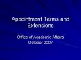 Appointment Terms and Extensions PowerPoint PPT Presentation