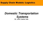 Domestic Transportation Systems