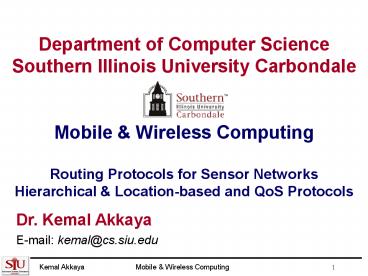 Department of Computer Science Southern Illinois University Carbondale Mobile