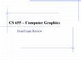 CS 655 Computer Graphics PowerPoint PPT Presentation