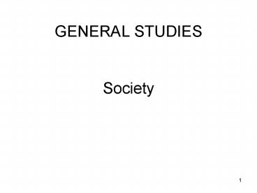 GENERAL STUDIES Society