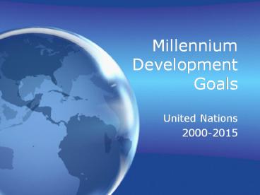Millennium Development Goals