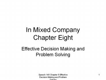 In Mixed Company Chapter Eight