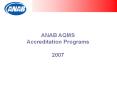 ANAB AQMS Accreditation Programs 2007 PowerPoint PPT Presentation