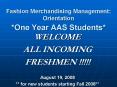Fashion Merchandising Management: Orientation One Year AAS Students PowerPoint PPT Presentation