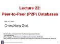 Lecture 22: PeertoPeer P2P Databases PowerPoint PPT Presentation