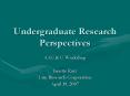 Undergraduate Research Perspectives PowerPoint PPT Presentation