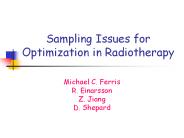 Sampling Issues for Optimization in Radiotherapy