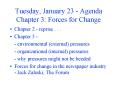 Tuesday, January 23 Agenda Chapter 3: Forces for Change PowerPoint PPT Presentation