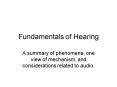 Fundamentals of Hearing PowerPoint PPT Presentation