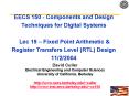 EECS 150 Components and Design Techniques for Digital Systems Lec 19 Fixed Point Arithmetic PowerPoint PPT Presentation