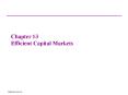 Chapter 13 Efficient Capital Markets PowerPoint PPT Presentation