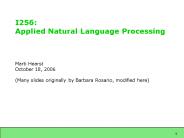 I256: Applied Natural Language Processing