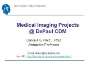 Medical Imaging Projects @ DePaul CDM