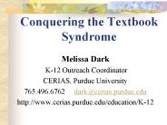 Conquering the Textbook Syndrome