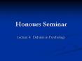 Honours Seminar PowerPoint PPT Presentation