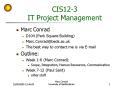 CIS123 IT Project Management PowerPoint PPT Presentation