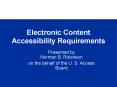 Electronic Content Accessibility Requirements PowerPoint PPT Presentation