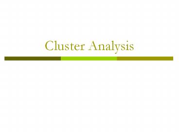Cluster Analysis