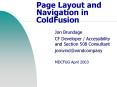 Page Layout and Navigation in ColdFusion PowerPoint PPT Presentation