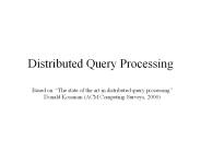 Distributed Query Processing