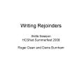 Writing Rejoinders PowerPoint PPT Presentation