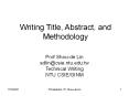 Writing Title, Abstract, and Methodology PowerPoint PPT Presentation