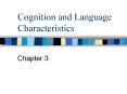 Cognition and Language Characteristics PowerPoint PPT Presentation