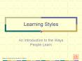 Learning Styles PowerPoint PPT Presentation