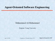 AgentOriented Software Engineering