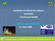 Dynamics of vortices on surfaces