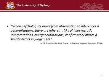 When psychologists move from observation to inferences