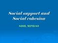 Social support and Social cohesion PowerPoint PPT Presentation