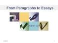 From Paragraphs to Essays PowerPoint PPT Presentation