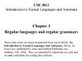 CSE 3813 Introduction to Formal Languages and Automata PowerPoint PPT Presentation