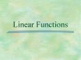 Linear Functions PowerPoint PPT Presentation