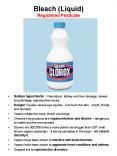 Bleach Liquid Registered Pesticide PowerPoint PPT Presentation