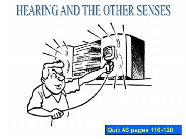 HEARING AND THE OTHER SENSES