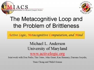 The Metacognitive Loop and the Problem of Brittleness