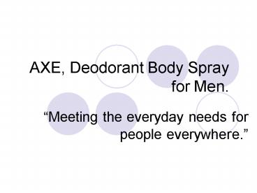AXE, Deodorant Body Spray for Men.