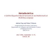 MetaModelica A Unified Equation-Based Semantical and Mathematical Modeling Language