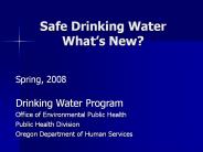 Safe Drinking Water What