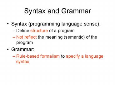 PPT – Syntax and Grammar PowerPoint presentation | free to view - id ...